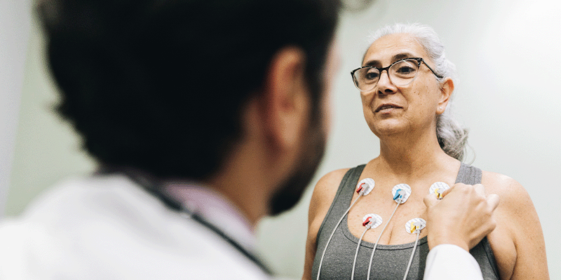 healthcare professional with patient