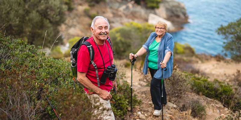 man and woman enjoying outdoors